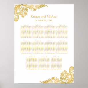 Poster Classy Gold Mariage en dentelle