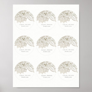 Poster Classy Ornate Paisley Ivory Gold Mariage lags