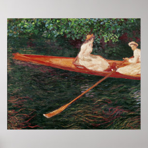 Poster Claude Monet   Bateau sur la rivière Epte