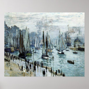 Poster Claude Monet Bateaux de pêche quittant le port