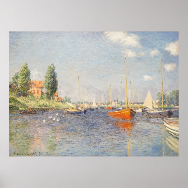 Poster Claude Monet. Bateaux rouges, Argenteuil (Devant)