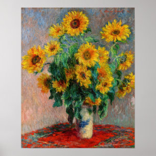 Poster Claude Monet - Bouquet de tournesols
