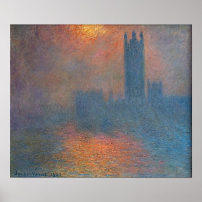 Poster Claude Monet - Chambres du Parlement Londres (Devant)