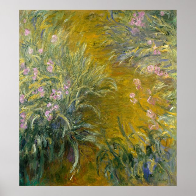 Poster Claude Monet | Chemin à travers les Irises (Devant)