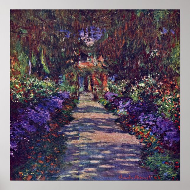 Poster Claude Monet - chemin de jardin (Devant)