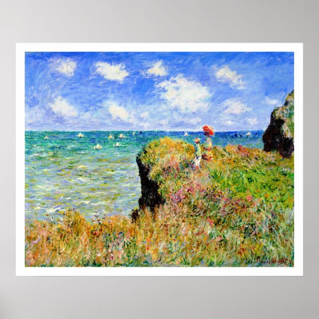 Poster Claude Monet - Cliff Top Walk À Pourville - Impre (Devant)