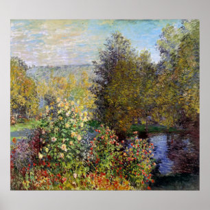 Poster Claude Monet - Coin du jardin à Montgeron