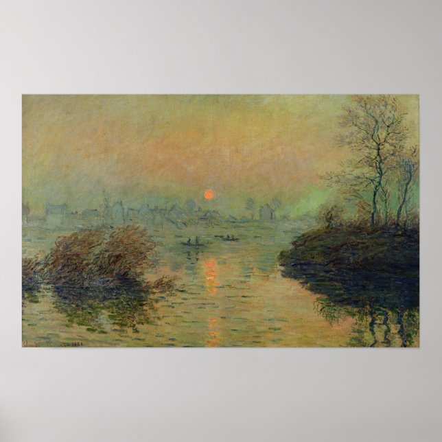 Poster Claude Monet | Coucher de soleil sur la Seine (Devant)