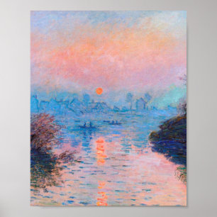 Poster Claude Monet - Coucher De Soleil Sur La Seine