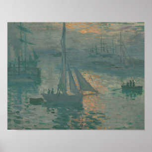 Poster Claude Monet - coucher du soleil (marin)