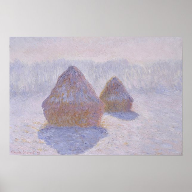 Poster Claude Monet | Effet des piles de Haystacks de nei (Devant)