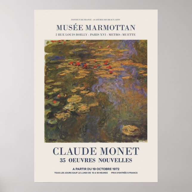 Poster Claude Monet Exposition publicitaire d'une exposit (Devant)