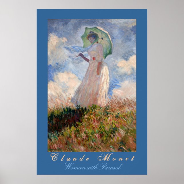 Poster Claude Monet : Femme avec parasol (Devant)