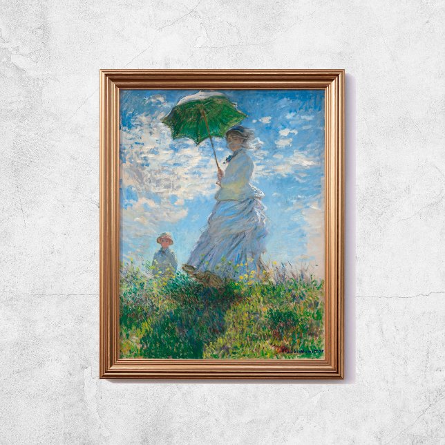 Poster Claude Monet Femme Avec Parasol Vieux Art Célèbre (Claude Monet Woman With A Parasol Old Famous Art Poster
)