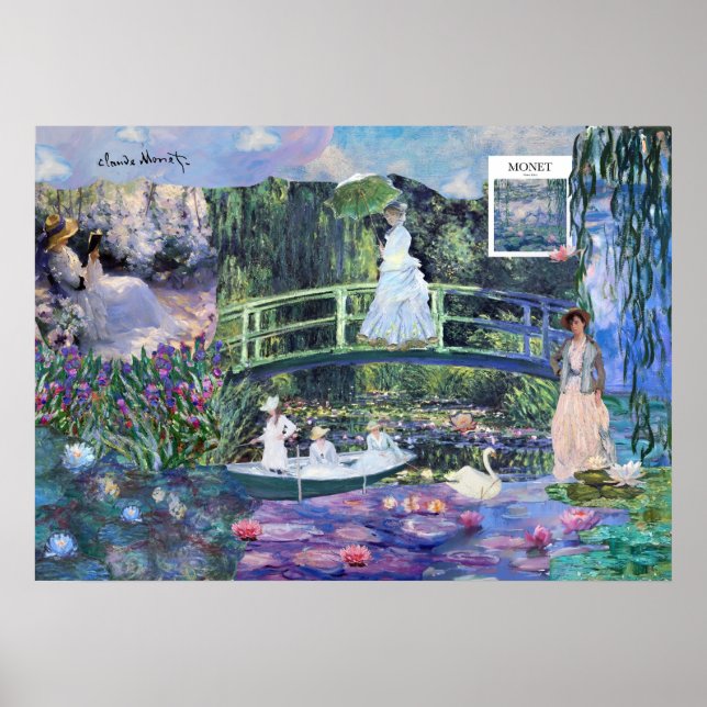 Poster Claude Monet Floral Paysage Collage (Devant)