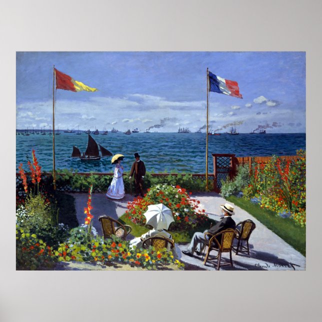 Poster Claude Monet Garden à Sainte-Adresse (Devant)