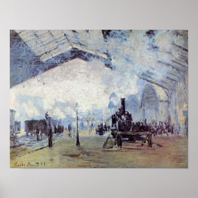 Poster Claude Monet - Gare Saint Lazare à Paris (Devant)