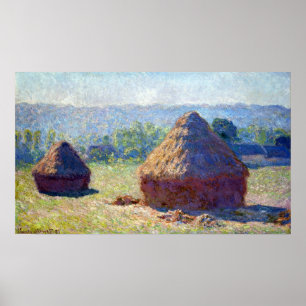Poster Claude Monet Haystack, fin de l'été
