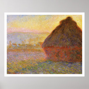 Poster Claude Monet - Haystacks (au coucher du soleil)