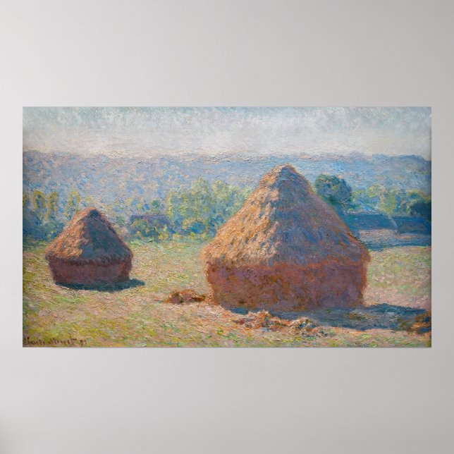 Poster Claude Monet - Haystacks, fin de l'été (Devant)