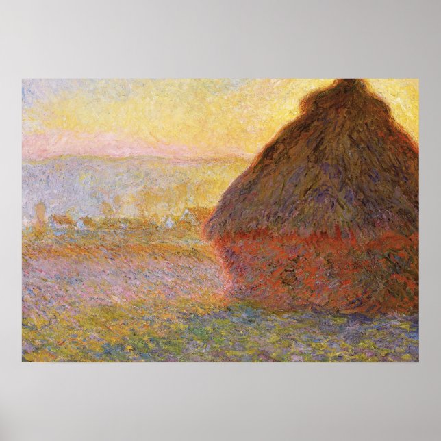 Poster Claude Monet Impressionniste Peinture Graystaks I (Devant)
