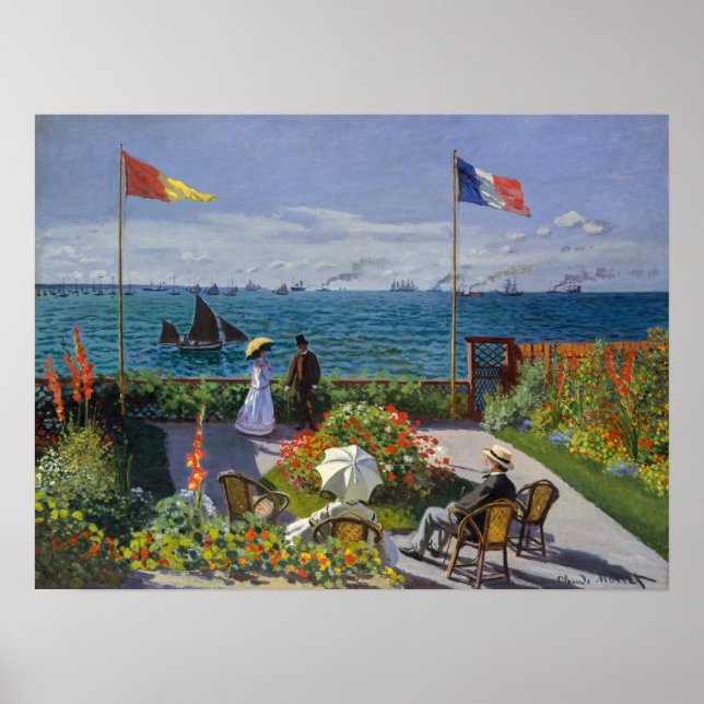 Poster Claude Monet - Jardin de Sainte-Adresse (Devant)