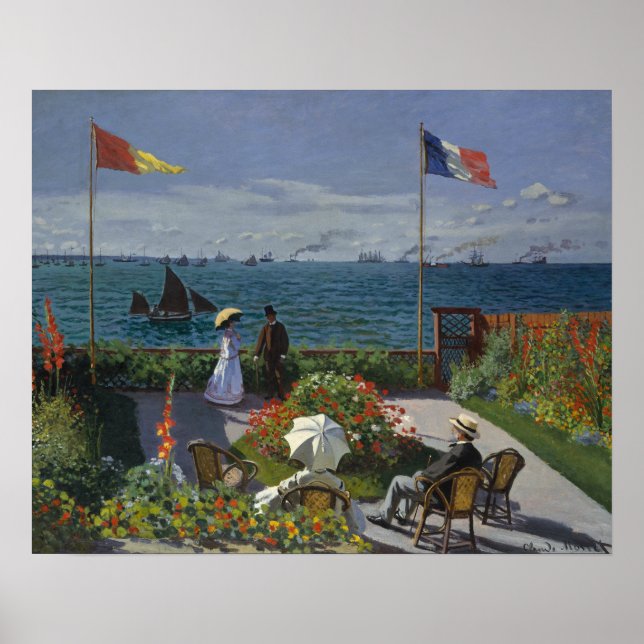 Poster Claude Monet - Jardin de Sainte-Adresse (Devant)