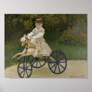 Poster Claude Monet - Jean Monet sur son Hobby Horse