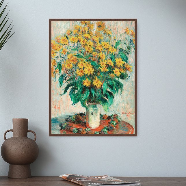 Poster Claude Monet Jérusalem Artichoke Fleurs Art Imprim (Créateur téléchargé)