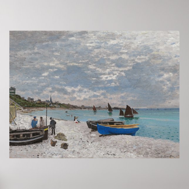 Poster Claude Monet La plage de Sainte-Adresse 1867 (Devant)