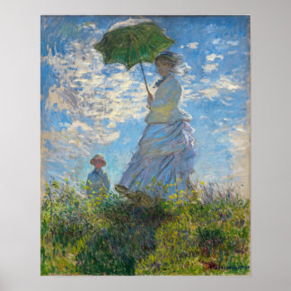 Poster Claude Monet - La Promenade, Femme avec un Parasol