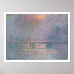 Poster Claude Monet La Tamise avec Croix de Charing