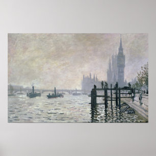 Poster Claude Monet   La Tamise sous Westminster