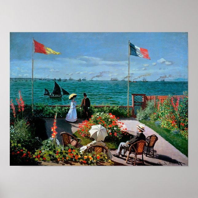 Poster Claude Monet | La Terrasse à Sainte-Adresse, 1867 (Devant)