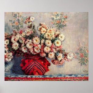 Poster Claude Monet - La vie continue avec les chrysanthè