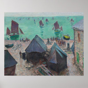 Poster Claude Monet - Le Départ des Bateaux, Etretat