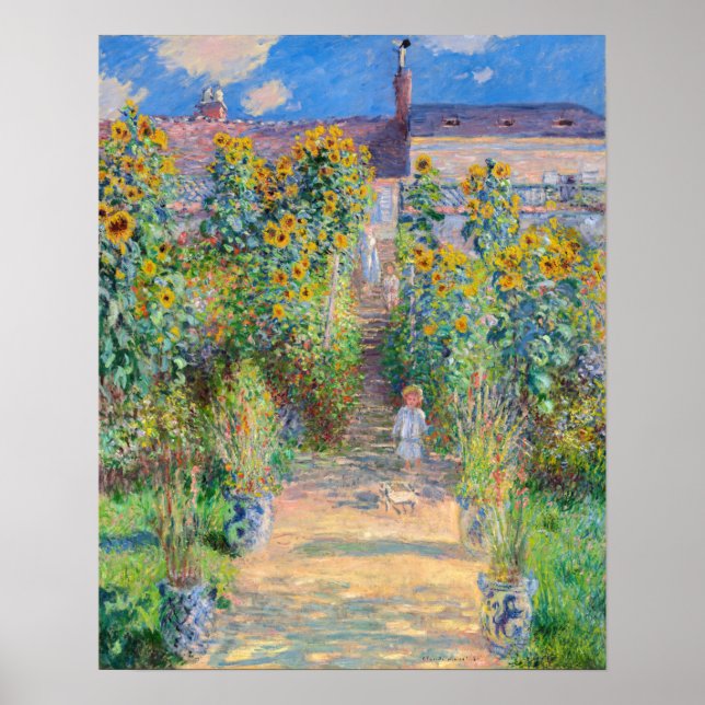 Poster Claude Monet - Le jardin de l'artiste à Vetheuil (Devant)