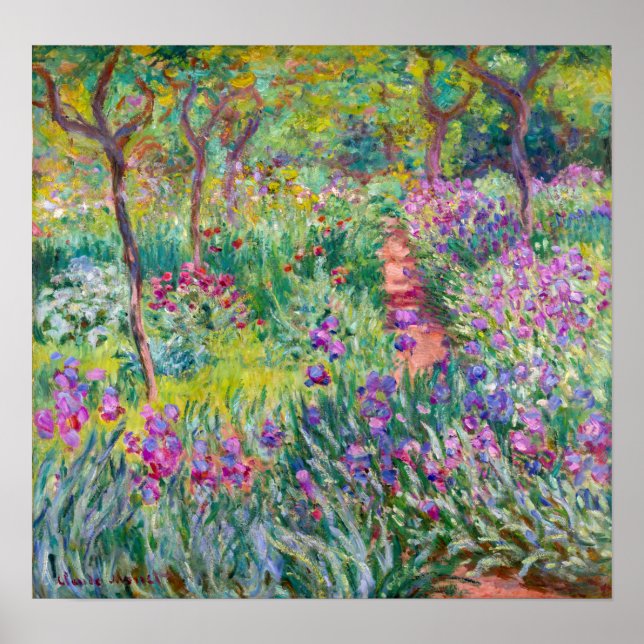Poster Claude Monet - Le jardin d'Iris à Giverny (Devant)