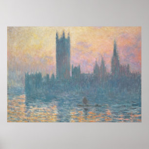 Poster Claude Monet   Les Chambres du Parlement, coucher 
