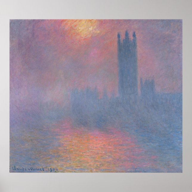 Poster Claude Monet | Les Chambres du Parlement, Londres (Devant)