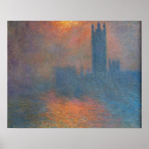 Poster Claude Monet - Les maisons du Parlement Londres
