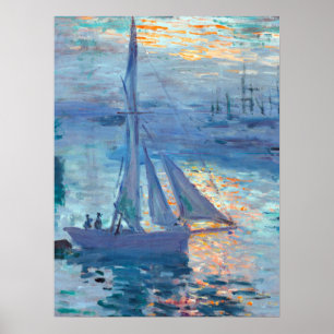 Poster Claude Monet Lever de soleil sur la mer