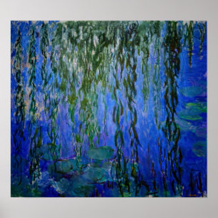 Poster Claude Monet - Lys d'eau avec saule plumant