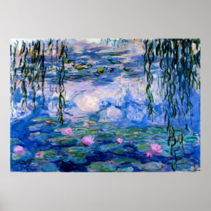Poster Claude Monet - Lys d'Eau Bleue