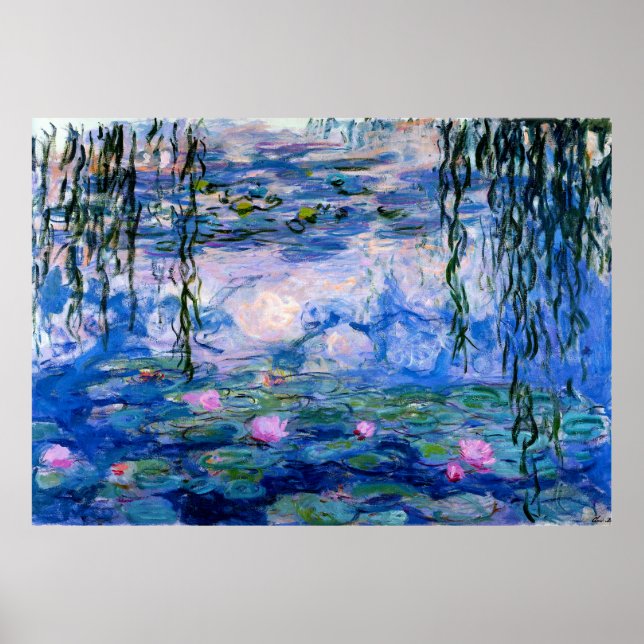 Poster Claude Monet - Lys d'Eau Bleue (Devant)