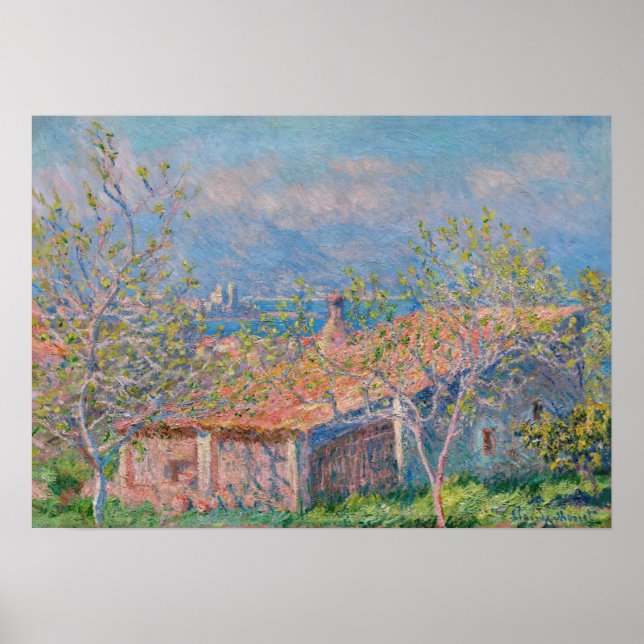 Poster Claude Monet - Maison de jardinier à Antibes (Devant)