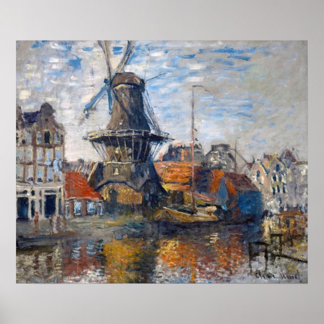 Poster Claude Monet - Moulin à vent, Amsterdam  (Devant)