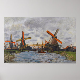 Poster Claude Monet - Moulins près de Zaandam