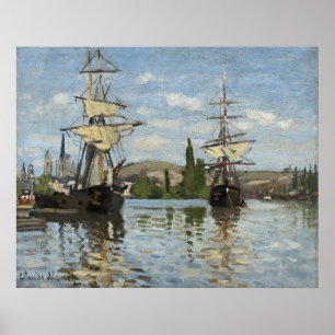 Poster Claude Monet Navires sur la Seine Voyage Artistiqu