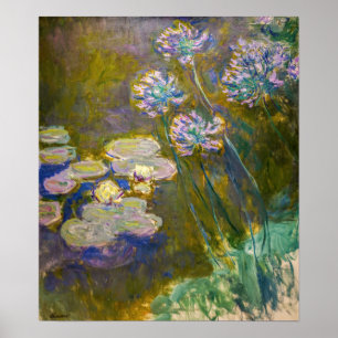 Poster Claude Monet - Nénuphars et Agapanthus
